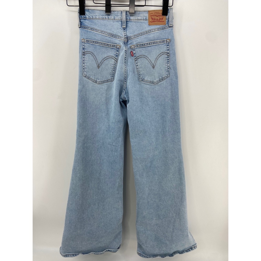 Levis Premium Jeans Women 29 Ribcage Bell Wide Retro Boho Hippie Festival Denim